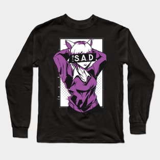 Sad Badass Manga Girl Long Sleeve T-Shirt